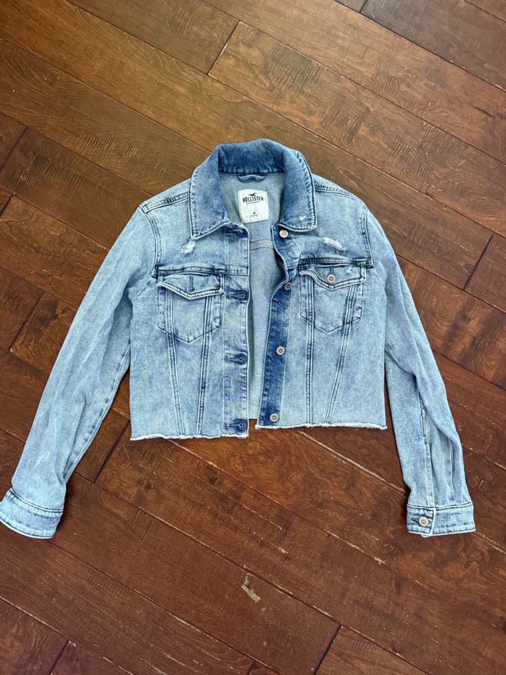 Hollister Light Blue Distressed Denim Jacket